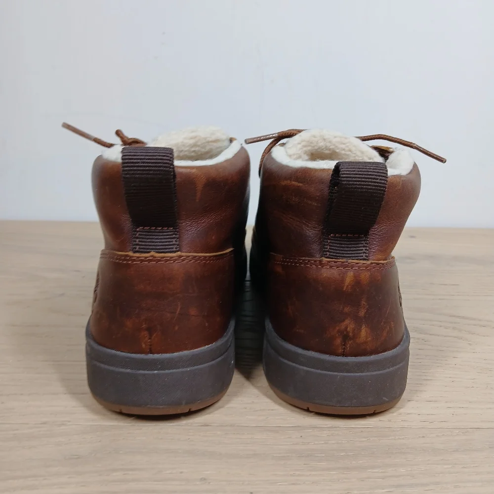 Timberland Brown Leather Faux Fur Lined Chukka Lace Up Boots 572